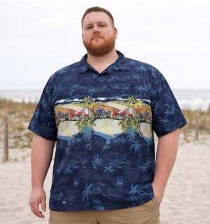 Aloha Republic Bikers Heavenly Hawaiian Motorcycle Men's Shirt Size 4XL Vacation
